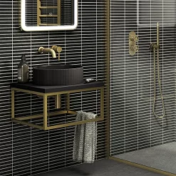 Victorian Plumbing Otsu Kit-Kat Mosaic Tile Sheet Matt Black - 295 X 295mm -Bathroom Extractor Fans Sales otkkmb d2 611495