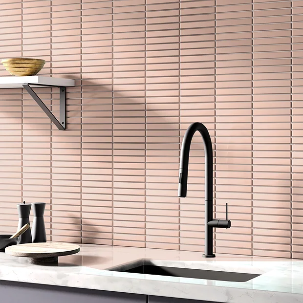 Victorian Plumbing Otsu Kit-Kat Mosaic Tile Sheet Gloss Pink - 295 X 295mm 4 Victorian Plumbing Otsu Kit-Kat Mosaic Tile Sheet Gloss Pink - 295 X 295mm - Image 2