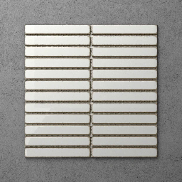 Victorian Plumbing Otsu Kit-Kat Mosaic Tile Sheet Gloss White With Shaded Edges - 295 X 295mm 3 Victorian Plumbing Otsu Kit-Kat Mosaic Tile Sheet Gloss White With Shaded Edges - 295 X 295mm