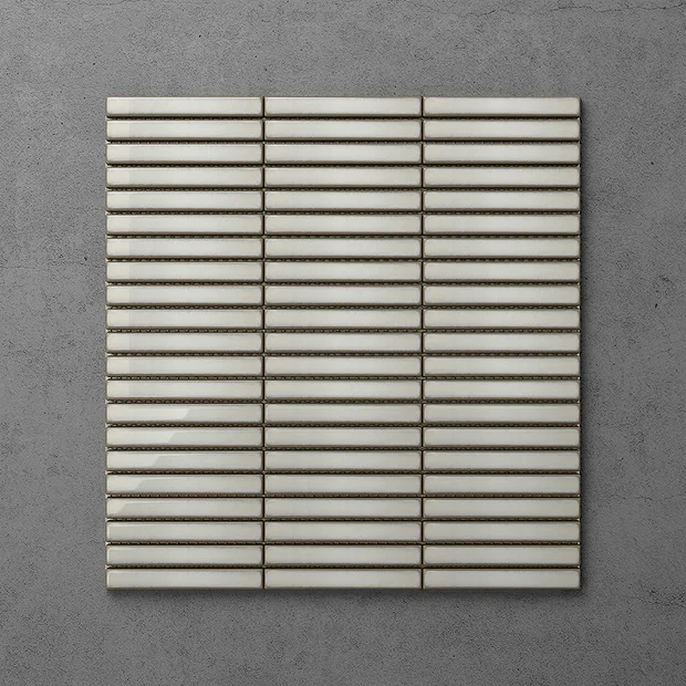 Victorian Plumbing Otsu Mini Kit-Kat Mosaic Tile Sheet Gloss White With Shaded Edges - 290 X 280mm 2 Victorian Plumbing Otsu Mini Kit-Kat Mosaic Tile Sheet Gloss White With Shaded Edges - 290 X 280mm
