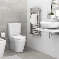 Victorian Plumbing Murano Curved H800mm X W490mm Heated Towel Rail - Chrome -Bathroom Extractor Fans Sales rad08 nd2