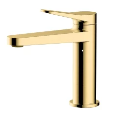 RAK Ceramic RAK Petit Round Standard Basin Mixer - Brushed Gold