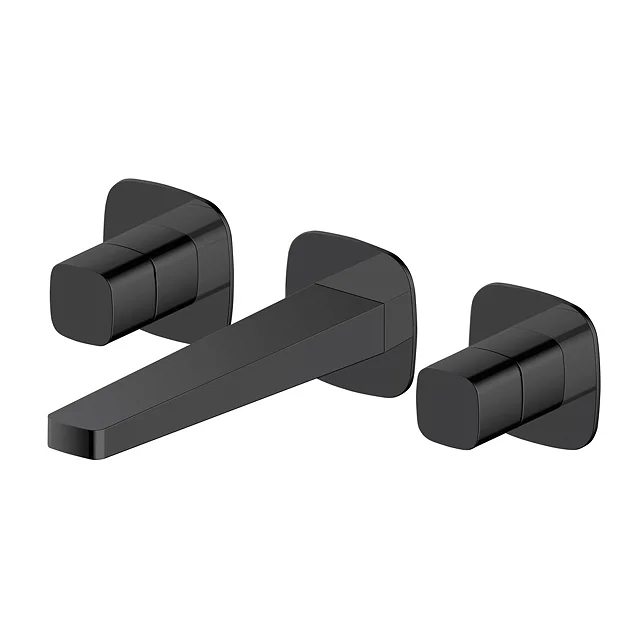 RAK Ceramic RAK Petit Square Wall Mounted (3TH) Basin Mixer Matt Black 3 RAK Ceramic RAK Petit Square Wall Mounted (3TH) Basin Mixer Matt Black