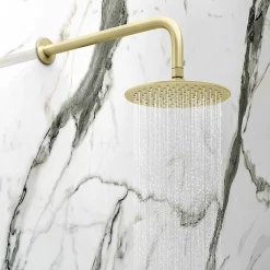 Arezzo Brushed Brass Round Shower Package With Concealed Valve + Head -Bathroom Extractor Fans Sales rd2bbpk d1