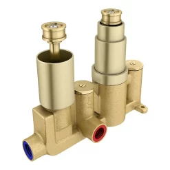 Arezzo Brushed Brass Round Shower Package With Concealed Valve + Head -Bathroom Extractor Fans Sales rd2bbpk d2n