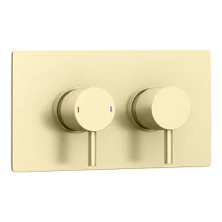 Arezzo Brushed Brass Round Shower Package With Concealed Valve + Ceiling Mounted Head -Bathroom Extractor Fans Sales rd2bbpkcm detail4