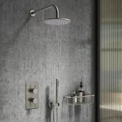 Arezzo Gunmetal Grey Round Thermostatic Shower Pack With Head + Handset 8 Arezzo Gunmetal Grey Round Thermostatic Shower Pack With Head + Handset -Bathroom Extractor Fans Sales rd4gmpk l