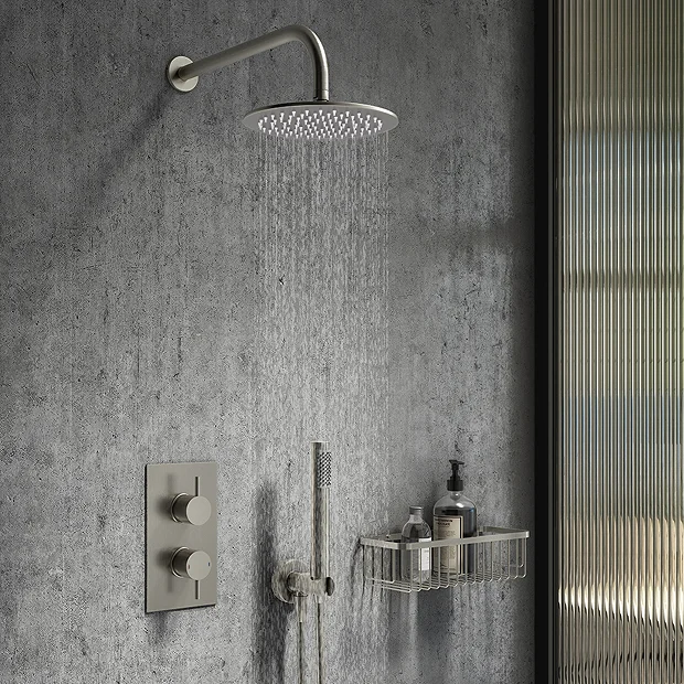 Arezzo Gunmetal Grey Round Thermostatic Shower Pack With Head + Handset 4 Arezzo Gunmetal Grey Round Thermostatic Shower Pack With Head + Handset - Image 2