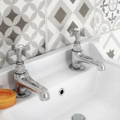 Keswick Regent Traditional Basin Taps - Chrome