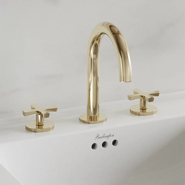 Urlington Bathroom Burlington Riviera Art Deco Gold 3 Hole Deck Basin Mixer 5 Urlington Bathroom Burlington Riviera Art Deco Gold 3 Hole Deck Basin Mixer - Image 3