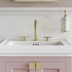 Urlington Bathroom Burlington Riviera Art Deco Gold 3 Hole Deck Basin Mixer