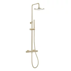 Crosswater Central Brushed Brass Height Adjustable Thermostatic Shower -Bathroom Extractor Fans Sales rm530wf d1