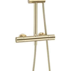 Crosswater Central Brushed Brass Height Adjustable Thermostatic Shower -Bathroom Extractor Fans Sales rm530wf d2