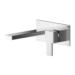 Nuie Sanford Chrome 2TH Wall Mounted Basin Mixer
