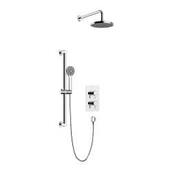 Heritage Bathroom Heritage Dartmouth Concealed Thermostatic Shower With Fixed Head And Flexible Kit - Chrome