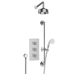Heritage Bathroom Heritage - Dawlish Concealed Valve With 6" Fixed Head & Adjustable Riser - Chrome -Bathroom Extractor Fans Sales sdcdual03 n d1