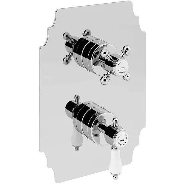 Heritage Bathroom Heritage Glastonbury Twin Concealed Shower Valve With Two Outlet Diverter - Chrome 3 Heritage Bathroom Heritage Glastonbury Twin Concealed Shower Valve With Two Outlet Diverter - Chrome
