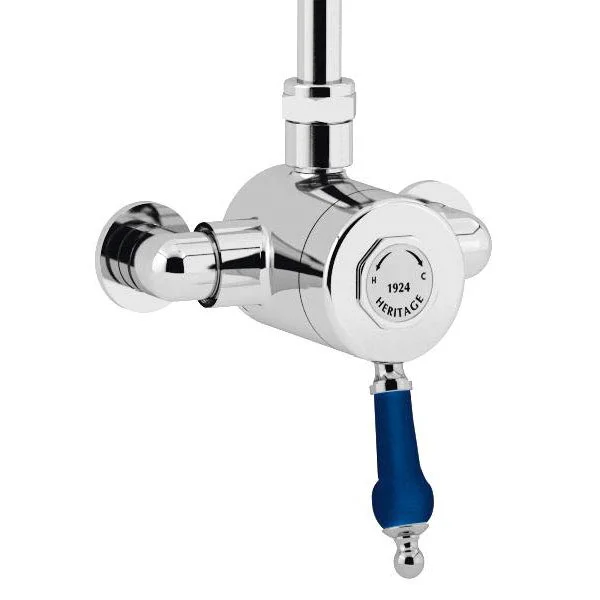 Heritage Bathroom Heritage Glastonbury Midnight Blue Exposed Shower With Premium Fixed Riser Kit 5 Heritage Bathroom Heritage Glastonbury Midnight Blue Exposed Shower With Premium Fixed Riser Kit - Image 3