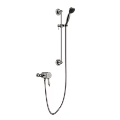 Heritage Bathroom Heritage Glastonbury Exposed Shower With Premium Flexible Riser Kit - Brushed Nickel
