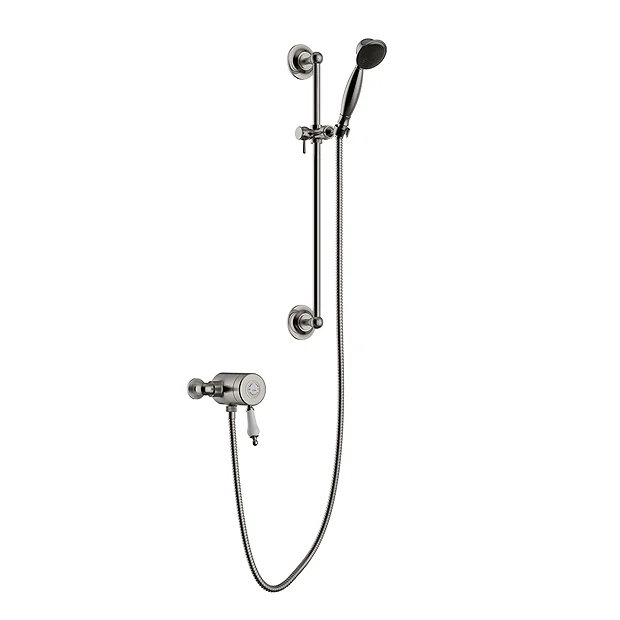 Heritage Bathroom Heritage Glastonbury Exposed Shower With Premium Flexible Riser Kit - Brushed Nickel 3 Heritage Bathroom Heritage Glastonbury Exposed Shower With Premium Flexible Riser Kit - Brushed Nickel