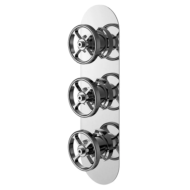 Hudson Reed Revolution Industrial Triple Concealed Thermostatic Shower Valve 3 Hudson Reed Revolution Industrial Triple Concealed Thermostatic Shower Valve