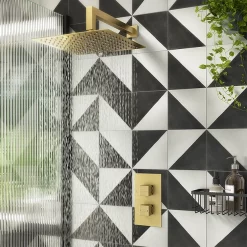 Arezzo Brushed Brass Square Shower Package With Concealed Valve + 300mm Head -Bathroom Extractor Fans Sales sq2bbpk lrg