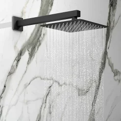 Arezzo Matt Black Square Shower Package With Concealed Valve + Head