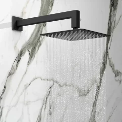 Arezzo Matt Black Square Shower Package (inc. Valve, 200 X 200 Square Head And 90-Degree Bend Arm) -Bathroom Extractor Fans Sales sq4blkpk n detail1