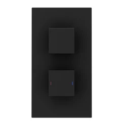 Arezzo Matt Black Square Thermostatic Shower Pack Incl. Wall Mounted Head + Slider Rail Kit -Bathroom Extractor Fans Sales sq5blkpk detail5