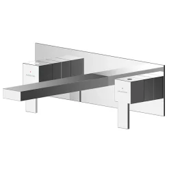 Asquiths Bathroom Asquiths Revival Wall Mounted Basin Mixer (3TH) With Backplate