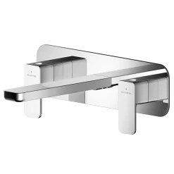 Asquiths Bathroom Asquiths Tranquil Wall Mounted Basin Mixer (3TH) With Backplate