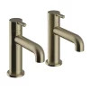 Heritage Bathroom Heritage Dartmouth Basin Pillar Taps - Brushed Brass