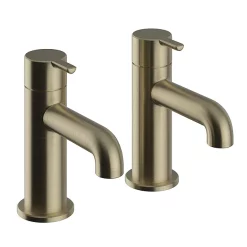 Heritage Bathroom Heritage Dartmouth Bath Pillar Taps - Brushed Brass