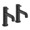 Heritage Bathroom Heritage Dartmouth Basin Pillar Taps - Matt Black -Bathroom Extractor Fans Sales tdacbl00