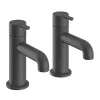Heritage Bathroom Heritage Dartmouth Bath Pillar Taps - Matt Black -Bathroom Extractor Fans Sales tdacbl01