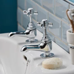 Heritage Bathroom Heritage - Dawlish Short Nose Basin Pillar Taps - Chrome