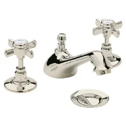 Heritage Bathroom Heritage - Dawlish 3 Hole Basin Mixer With Pop-up Waste - Vintage Gold