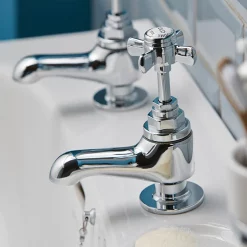 Heritage Bathroom Heritage - Dawlish Basin Pillar Taps - Chrome