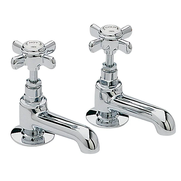 Heritage Bathroom Heritage - Dawlish Basin Pillar Taps - Chrome 4 Heritage Bathroom Heritage - Dawlish Basin Pillar Taps - Chrome - Image 2