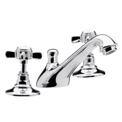 Nui Traditional 3 Tap Hole Basin Mixer - Chrome