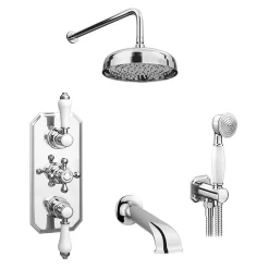 Trafalgar Traditional Shower Package With Fixed Head, Handset + Bath Spout 11 Trafalgar Traditional Shower Package With Fixed Head, Handset + Bath Spout -Bathroom Extractor Fans Sales tradpk02 d2