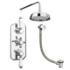 Trafalgar 2 Outlet Shower System (Fixed Shower Head + Overflow Bath Filler) -Bathroom Extractor Fans Sales trd2ss n d2