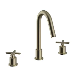 Heritage Bathroom Heritage Salcombe 3 Taphole Basin Mixer - Brushed Brass