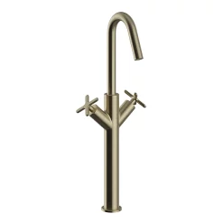 Heritage Bathroom Heritage Salcombe Tall Basin Mixer - Brushed Brass