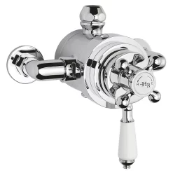 Hudson Reed Topaz White Dual Exposed Thermostatic Shower Valve Chrome