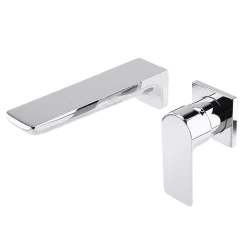 Valencia Modern 2TH Wall Mounted Basin Mixer