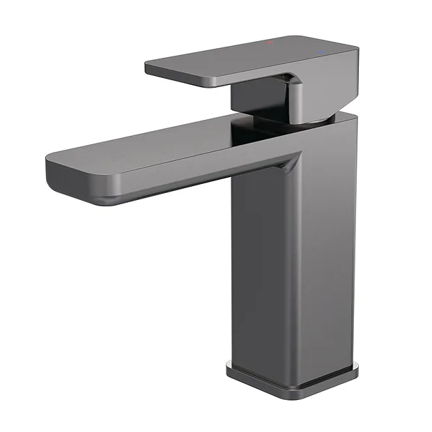 Venice Cubo Gunmetal Grey Mono Basin Mixer With Push Button Waste 4 Venice Cubo Gunmetal Grey Mono Basin Mixer With Push Button Waste - Image 2