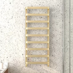 Venice Brushed Brass Designer Heated Towel Rail (500 X 1200mm) 8 Venice Brushed Brass Designer Heated Towel Rail (500 X 1200mm) -Bathroom Extractor Fans Sales venbb125d1