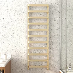 Venice Brushed Brass Designer Heated Towel Rail (500 X 1500mm) 7 Venice Brushed Brass Designer Heated Towel Rail (500 X 1500mm) -Bathroom Extractor Fans Sales venbb155 d1