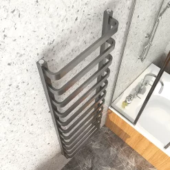 Venice Brushed Black Nickel Designer Heated Towel Rail (500 X 1500mm)